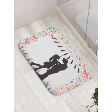 Young Romantic Couple Bath Mat