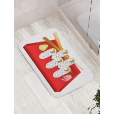 Japan California Rolls Plate Bath Mat