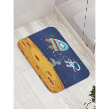 Cartoon Design Space Theme Bath Mat