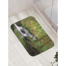 Forest over Mossy Rocks Bath Mat