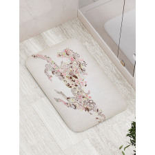 Floral Horse Paisley Bath Mat