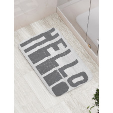 Hello Grunge Typography Art Bath Mat