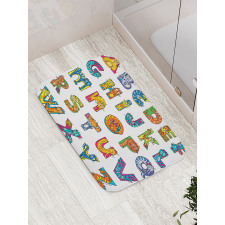 Funny Cats Letter Shapes Bath Mat