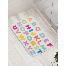 Colorful Printed Letters Bath Mat