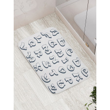 Monochrome Graffiti Art Bath Mat