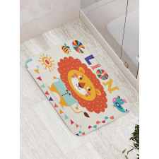 Cartoon Letters Lion for L Bath Mat