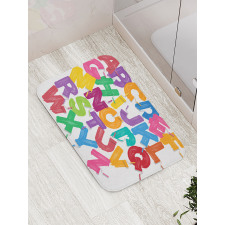 Gouache Brush Letters Bath Mat