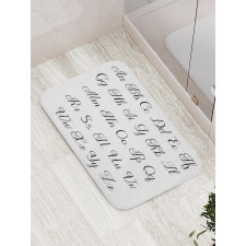 Monochrome Cursive ABC Bath Mat