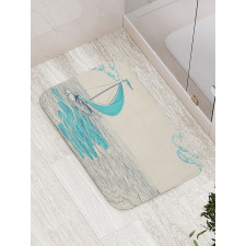 Cloudy Sailing Boat Bath Mat