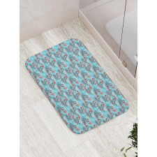 Peacocks Snowflakes Bath Mat