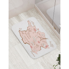 Typography Map Bath Mat