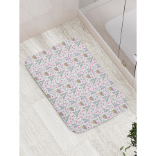 Romantic Doodle Items Bath Mat