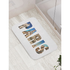 Modern Collage Wording Bath Mat