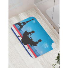 Couple Having Wine Bath Mat