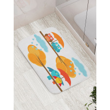 Autumn Cloud Bird Cartoon Bath Mat