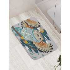 Bird Wings Moon Motifs Bath Mat