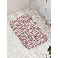 Colorful Floral Motifs Bath Mat