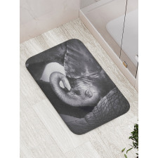 Elephant Mother and Baby Bath Mat