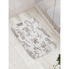 Dinosaurs Skeleton Bath Mat