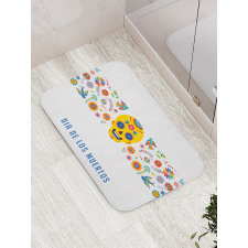 Skull Flora Bath Mat