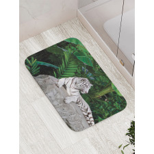 White Tiger in Jungle Bath Mat