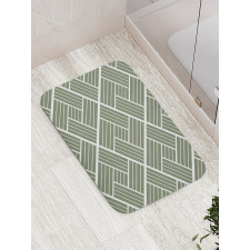 Striped Rectangular Squares Bath Mat