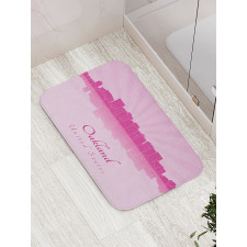 Calligraphic City Skyline Bath Mat