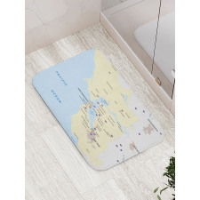 San Francisco Regions Map Art Bath Mat