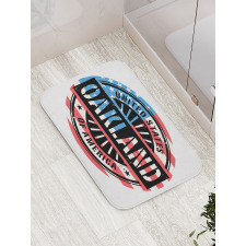 Grunge Style American Text Bath Mat