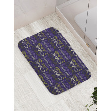 Repeating Modern Lettering Bath Mat