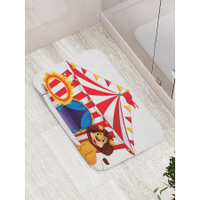 Lion and a Fire Ring Bath Mat