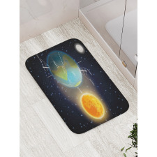 Day and Night Cycle Earth Bath Mat