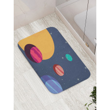 Cartoon Colorful Planets Bath Mat