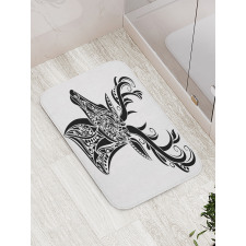 Deer Animal Tattoo Bath Mat