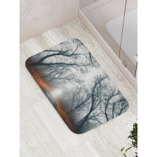 Autumn Sky and Leaves Bath Mat