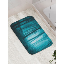 Foggy Dark Country Forest Bath Mat