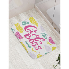 Feminism Calligraphy Art Bath Mat