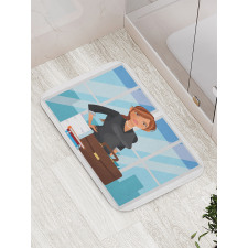 Businesswoman at Office Bath Mat