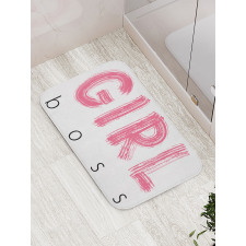 Modern Calligraphy Words Bath Mat