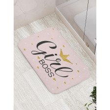 Dots Crown and Text Bath Mat