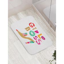 High Heel and Woman Lips Bath Mat