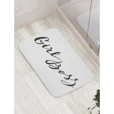 Monochrome Feminine Text Bath Mat