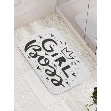 Hearts Crown and Words Bath Mat