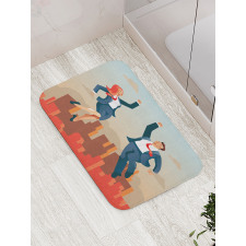 Formal Man and Woman City Bath Mat