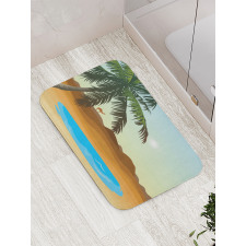 Tree and a Camel Far Away Bath Mat