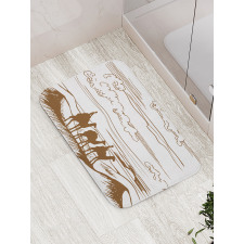 Sketchy Hand Drawn Camels Bath Mat