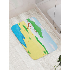 Cartoon Style Little Pond Bath Mat