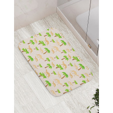 Repeating Camels and Palms Bath Mat