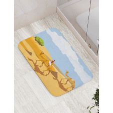 Woman Riding a Camel Bath Mat