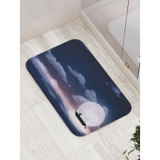 Fisherman in Boat Night Bath Mat